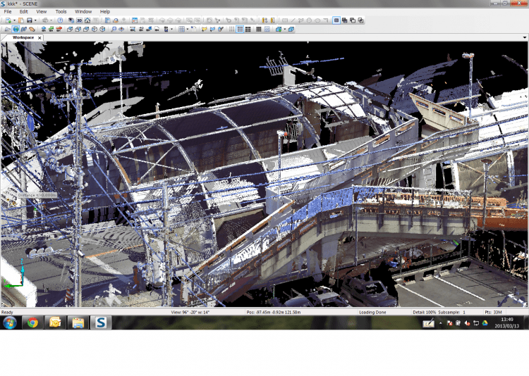 3D data that combines the bridge scan with a model.