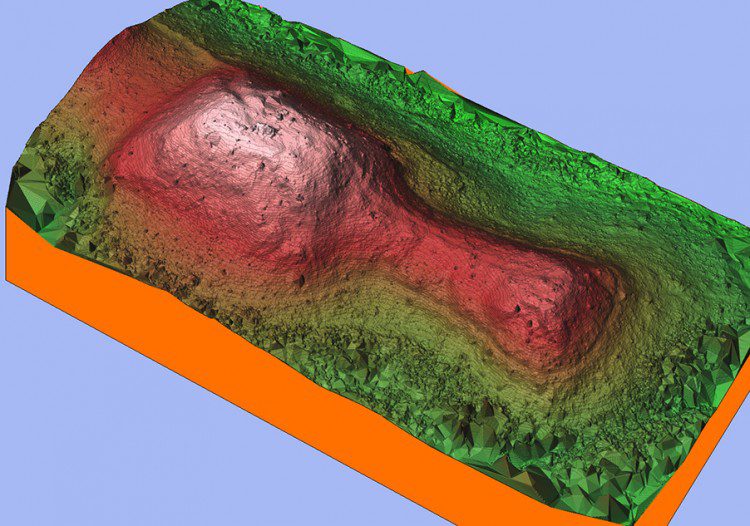 Bird’s eye view of an ancient tomb created with 3D data.